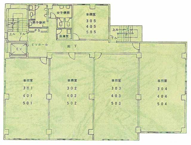 いちご聖坂ビル(旧)COI聖坂 4F 112.47坪（371.80m<sup>2</sup>）：基準階図面