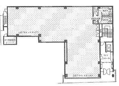 タカナミビル 2F 104.36坪（344.99m<sup>2</sup>）：基準階図面