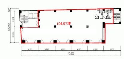 ヒューリック銀座1丁目ビル 6F 107.52坪（355.43m<sup>2</sup>） 図面