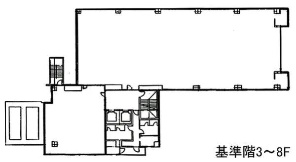 ACN芝大門(旧ユニゾ芝大門2丁目)ビル 2F 126.1坪（416.85m<sup>2</sup>） 図面
