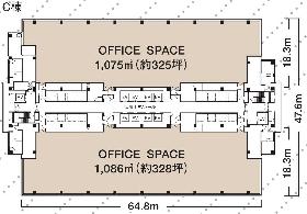 品川インターシティC棟の基準階図面