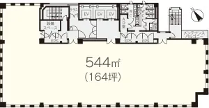 虎ノ門イーストビルディング 3F 164.71坪（544.49m<sup>2</sup>） 図面
