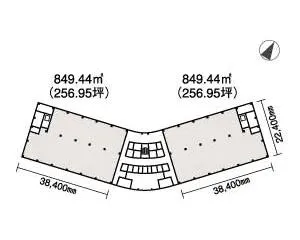 新霞が関ビルディング 2F 41.32坪（136.59m<sup>2</sup>） 図面