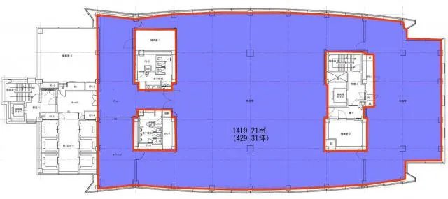 天王洲オーシャンスクエアビル 15F 125.35坪（414.37m<sup>2</sup>） 図面