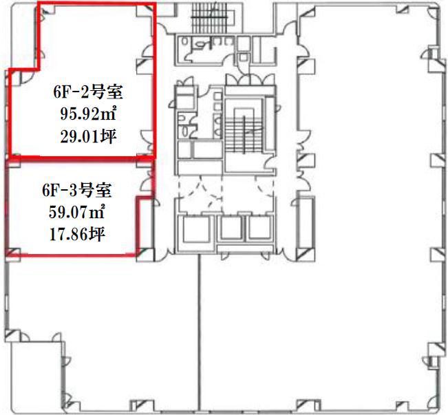 成増トーセイ(旧トーセイ大樹生命)ビル 6F 17.86坪（59.04m<sup>2</sup>） 図面