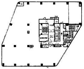 品川センタービルディングの基準階図面