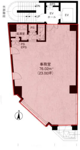 HKパークビルⅠ 8F 23坪（76.03m<sup>2</sup>） 図面