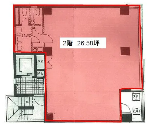 HKパークビルⅢ 3F 26.58坪（87.86m<sup>2</sup>） 図面