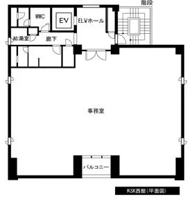 Daiwa八丁堀駅前西館(KSK西館)ビルの基準階図面