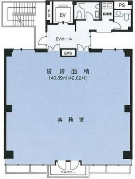 箱崎公園ビルの基準階図面