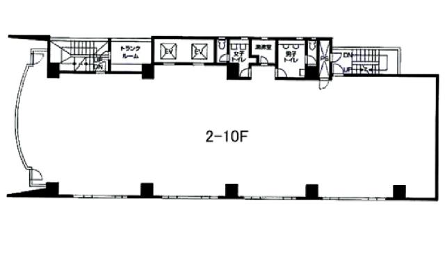 ヒューリック芝4丁目(旧:芝ニシイ)ビルの基準階図面