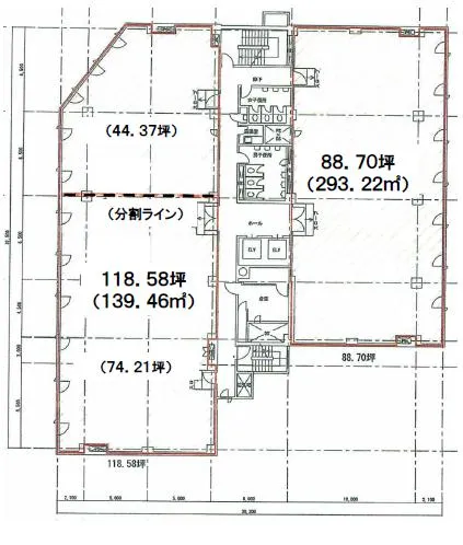 興和白金台(第31興和)ビルの基準階図面