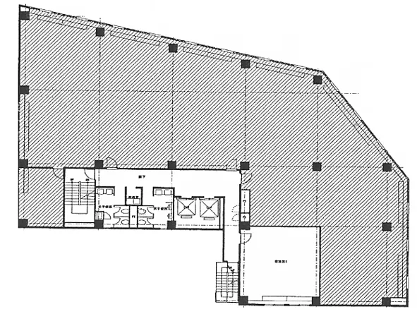 銀座昭和通りビルの基準階図面