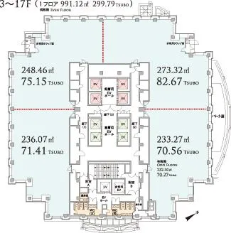 恵比寿プライムスクエアタワーの基準階図面