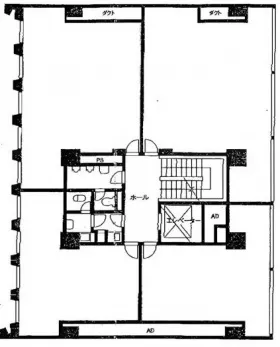 美術家会館ビルの基準階図面