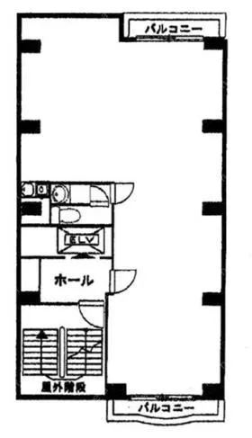 赤坂三辻ビルの基準階図面