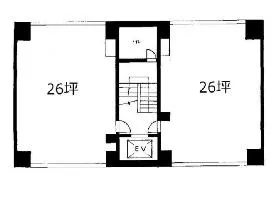 川岸会館ビルの基準階図面