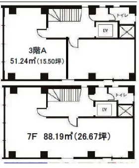 イーグル内幸町ビルの基準階図面