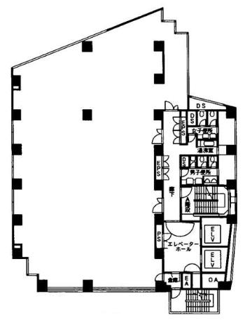 KDX新宿6丁目ビルの基準階図面