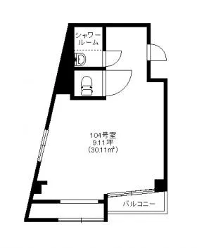 第32宮廷ビルの基準階図面