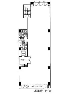 六本木三河台ビルの基準階図面