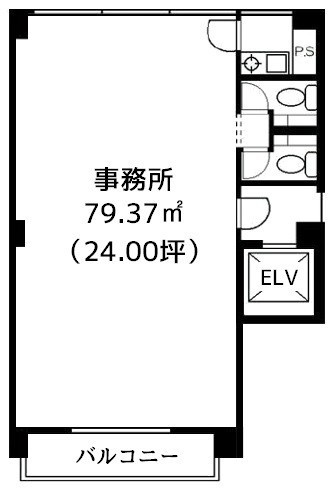 神山町並木ビル 9F 24坪（79.33m<sup>2</sup>）：基準階図面