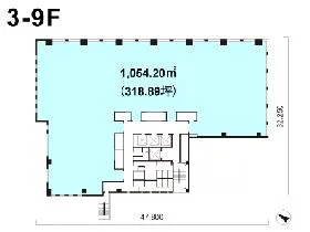 市ヶ谷スクエア(旧市ヶ谷東急)ビルの基準階図面