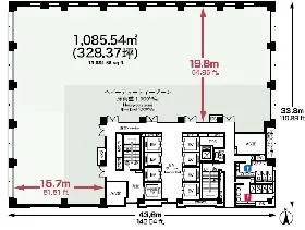 東五反田スクエアビルの基準階図面