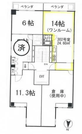 渋谷幸ビルの基準階図面
