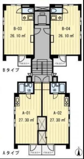 渋谷パールホームビルの基準階図面