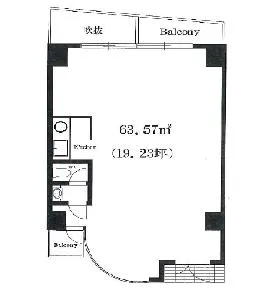 新陽赤坂ビルの基準階図面