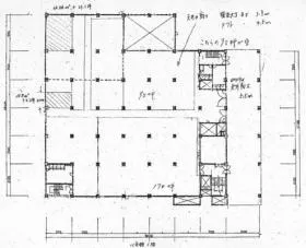 岩崎通信機8号館ビルの基準階図面