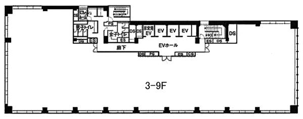 オリックス赤坂2丁目ビルの基準階図面