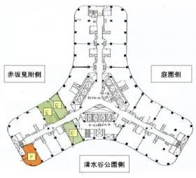 ニューオータニ・ガーデンタワービジネスコートの基準階図面