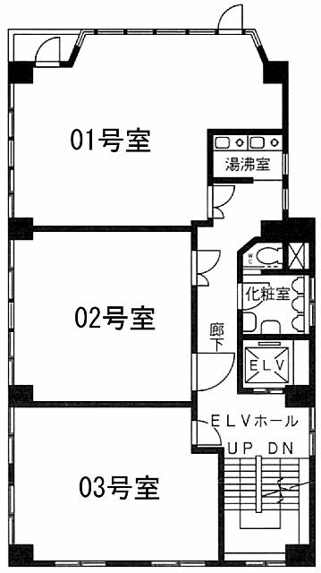 東冷ビル 2F 10.25坪（33.88m<sup>2</sup>）：基準階図面