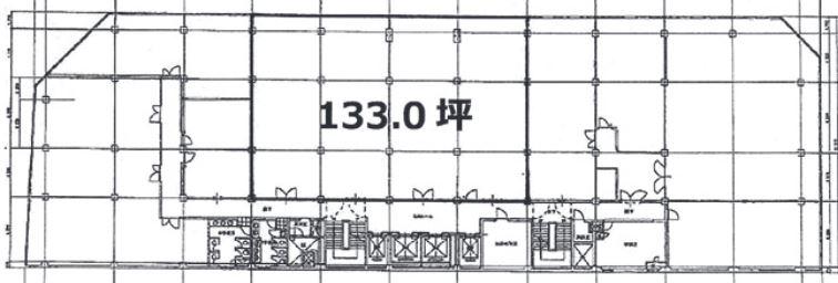 新宿ビル 9F 133坪（439.66m<sup>2</sup>） 図面
