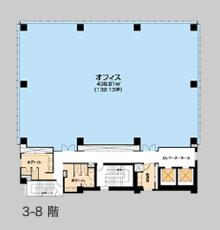 (仮称)KR GINZAⅡ(旧:東急銀座二丁目ビル)ビル 8F 132.13坪（436.79m<sup>2</sup>）：基準階図面