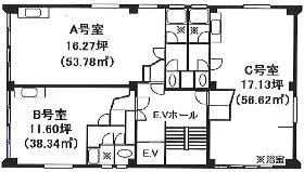 富士ビルの基準階図面