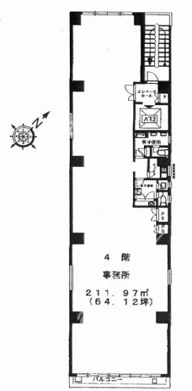 U’s-1ビルの基準階図面