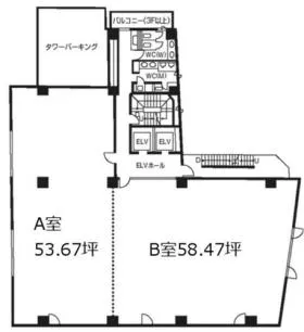秋葉原新高第一生命ビルの基準階図面