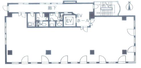 サンケエホワイトビル 3F 16.54坪（54.67m<sup>2</sup>）：基準階図面
