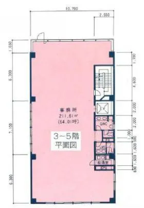 五反田YNビルの基準階図面
