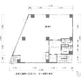 ユニゾ高田馬場(高田馬場note)ビルの基準階図面
