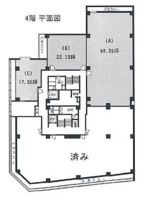 三慶ビルの基準階図面
