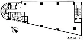 COI西青山ビルの基準階図面