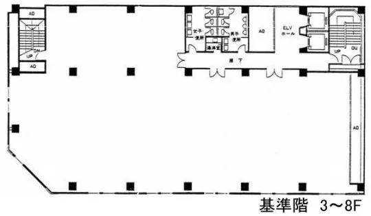 五反田中央ビルの基準階図面
