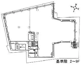 赤坂ロングビーチビルの基準階図面