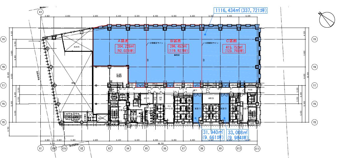 歌舞伎座タワー 8F 119.92坪（396.42m<sup>2</sup>） 図面