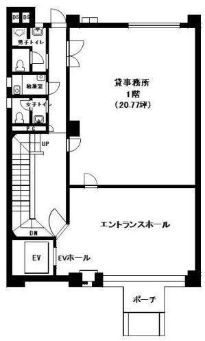 東京美宝会館ビル 1F 20.77坪（68.66m<sup>2</sup>）：基準階図面