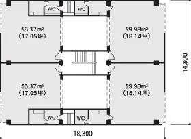 アーバンネット南麻布ビルの基準階図面